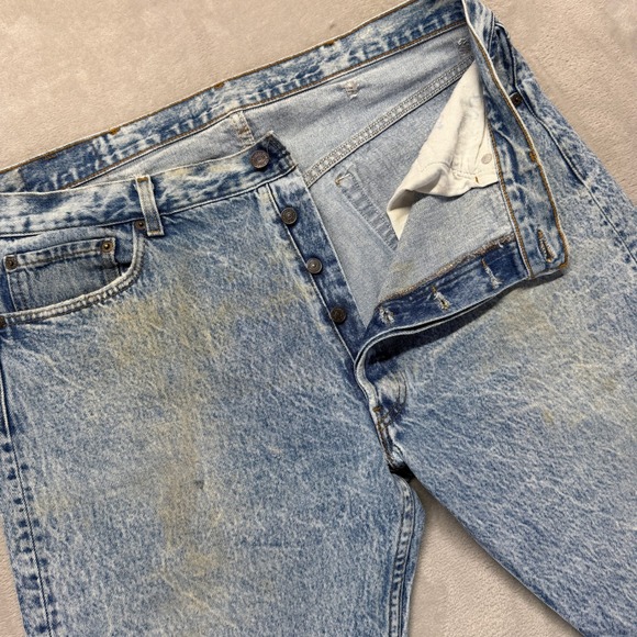 Vintage‎ Levi's 501 Jeans Men 38x30 Acid Wash Straight Grunge Button Fly 80s USA - Picture 1 of 16